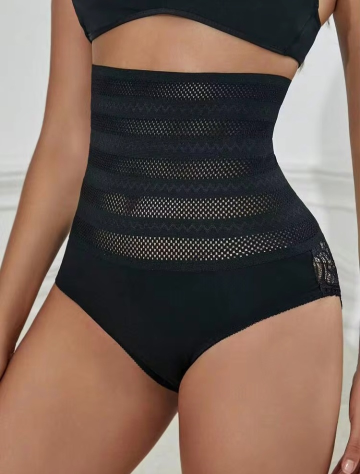 Women High Waist Tummy Control Butt Lifter Shapewear Panty with Lace Panels | Waist Cincher & Hip Enhancer